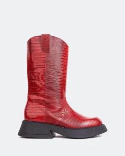 Women L'INTERVALLE Gaulle Red Leather
