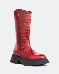 Women L'INTERVALLE Gaulle Red Leather