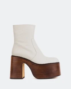 Women L'INTERVALLE Gunner Off White Leather