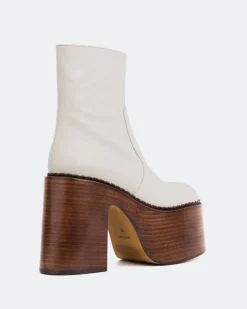 Women L'INTERVALLE Gunner Off White Leather