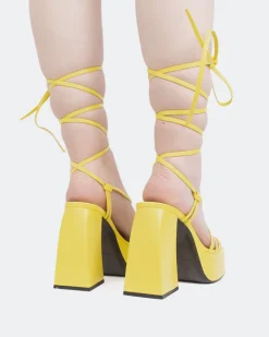 Women L'INTERVALLE Hypnotic Yellow Leather