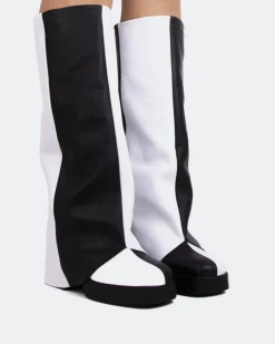 Women L'INTERVALLE Jaris Black-White Leather