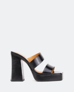 Women L'INTERVALLE Jinx Black Leather/Cuir Noir
