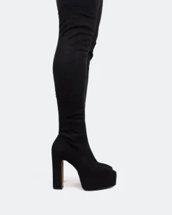 Women L'INTERVALLE Kalaf Black Suede Stretch