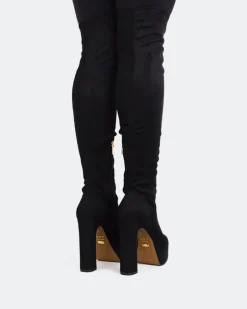Women L'INTERVALLE Kalaf Black Suede Stretch