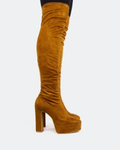 Women L'INTERVALLE Kalaf Camel Suede Stretch