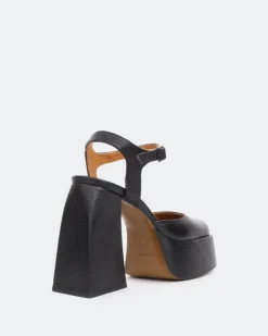 Women L'INTERVALLE Kotter, Black Leather/Cuir Noir