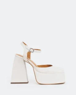 Women L'INTERVALLE Kotter, Off White Leather/Cuir Blanc Cassé