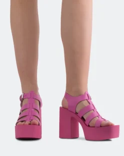 Women L'INTERVALLE Loup Fucshia Leather