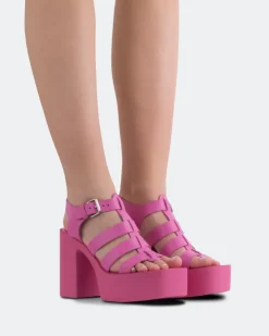 Women L'INTERVALLE Loup Fucshia Leather