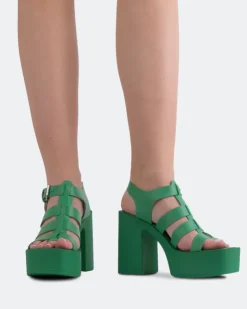 Women L'INTERVALLE Loup Green Leather