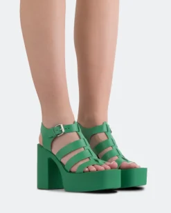 Women L'INTERVALLE Loup Green Leather