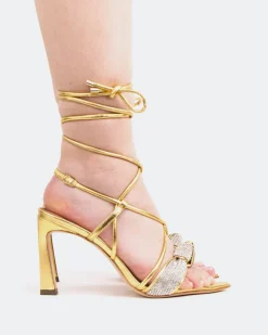 Women L'INTERVALLE Maido, Gold Leather/Cuir Or
