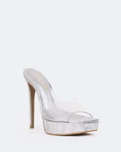Women L'INTERVALLE Meredith, Silver Clear/Vinyl Argenté