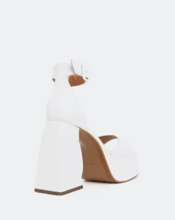 Women L'INTERVALLE Moore, White Leather/Cuir Blanc