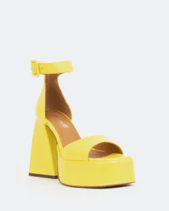 Women L'INTERVALLE Moore, Yellow Leather/Cuir Jaune