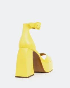 Women L'INTERVALLE Moore, Yellow Leather/Cuir Jaune