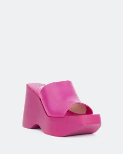 Women L'INTERVALLE Moss Fucshia Leather