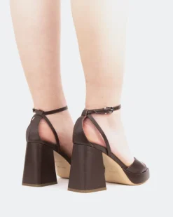 Women L'INTERVALLE Pujol, Brown Leather/Cuir Brun