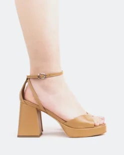 Women L'INTERVALLE Pujol, Camel Leather/Cuir Chameau