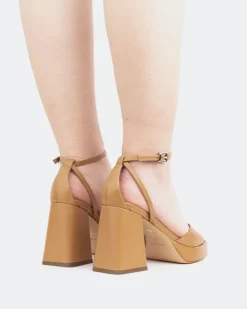 Women L'INTERVALLE Pujol, Camel Leather/Cuir Chameau