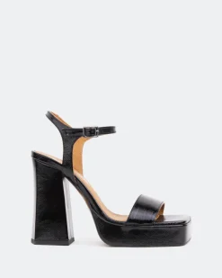 Women L'INTERVALLE Rabanne, Black Naplack/Naplack Noir