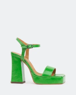 Women L'INTERVALLE Rabanne, Green Naplack/Naplack Vert