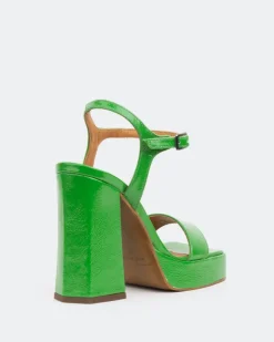 Women L'INTERVALLE Rabanne, Green Naplack/Naplack Vert