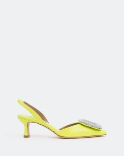 Women L'INTERVALLE Reale, Green Leather/Cuir Vert
