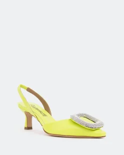 Women L'INTERVALLE Reale, Green Leather/Cuir Vert