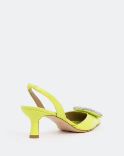 Women L'INTERVALLE Reale, Green Leather/Cuir Vert