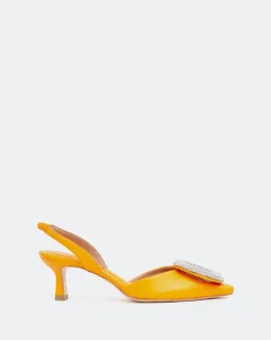 Women L'INTERVALLE Reale, Orange Leather/Cuir Orange