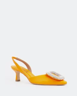 Women L'INTERVALLE Reale, Orange Leather/Cuir Orange