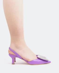 Women L'INTERVALLE Reale, Purple Leather/Cuir Violet