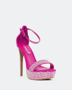 Women L'INTERVALLE Rinna, Fucshia Suede/Suède Fucshia