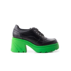 Women L'INTERVALLE Rowdy Black/Green Leather