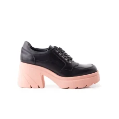 Women L'INTERVALLE Rowdy Black/Pink Leather