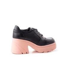 Women L'INTERVALLE Rowdy Black/Pink Leather