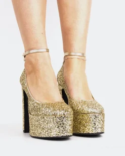 Women L'INTERVALLE Runway Gold Glitter