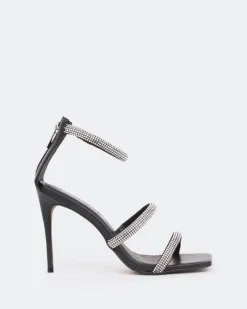 Women L'INTERVALLE Shamari, Black Leather/Cuir Noir