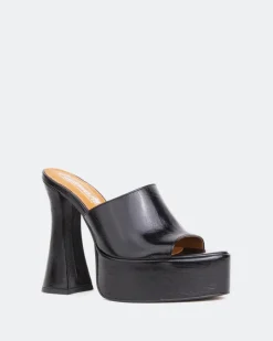 Women L'INTERVALLE Shore Black Leather/Cuir Noir