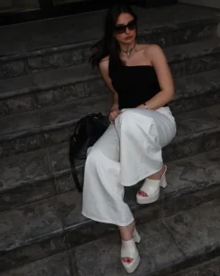 Women L'INTERVALLE Shore Off White Leather/Cuir Blanc Cassé