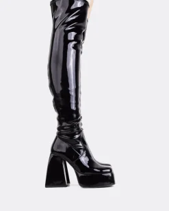 Women L'INTERVALLE Sonny Black Patent Stretch
