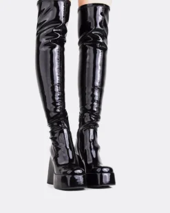 Women L'INTERVALLE Sonny Black Patent Stretch