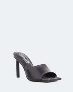 Women L'INTERVALLE Sosua, Black Leather/Cuir Noir