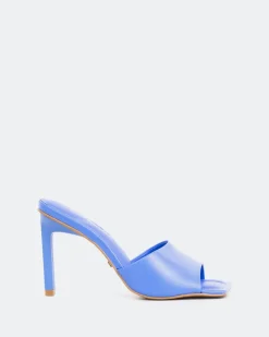 Women L'INTERVALLE Sosua, Blue Leather/Cuir Bleu