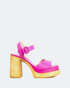 Women L'INTERVALLE Starburst Fuchsia Leather
