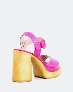 Women L'INTERVALLE Starburst Fuchsia Leather