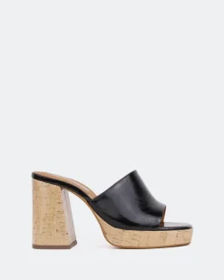 Women L'INTERVALLE Tarot Black Leather/Cuir Noir