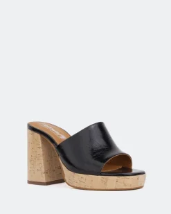Women L'INTERVALLE Tarot Black Leather/Cuir Noir